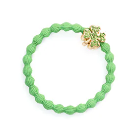 By Eloise London Gold Diamanté Clover Leaf Apple Green